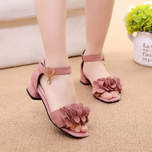 Chaussures de <span class=keywords><strong>danse</strong></span> coréennes élégantes pour enfants, chaussures de demoiselle d'honneur à fleurs et nœuds pour filles - Product Image 4