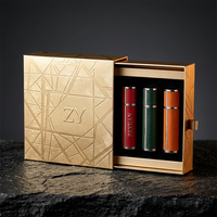 Coffret Découverte de Parfums Personnalisé avec Logo, Flacon de Parfum en Cuir 5ml Rechargeable, Atomiseur de Voyage Portable Mini 10ml