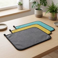 Tavelya OEM Chiffon de nettoyage en microfibre personnalisé avec logo, sans rayures, sans peluches, super absorbant, 16x16 pouces, pour vitres de voiture et cuisine