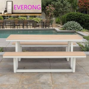 Ensemble <span class=keywords><strong>de</strong></span> table à manger <span class=keywords><strong>de</strong></span> <span class=keywords><strong>jardin</strong></span> d'extérieur imperméable en bois <span class=keywords><strong>plastique</strong></span> 6 places Banc <span class=keywords><strong>de</strong></span> patio Table à manger Banc <span class=keywords><strong>de</strong></span> restaurant <span class=keywords><strong>pour</strong></span> café - Product Image 3