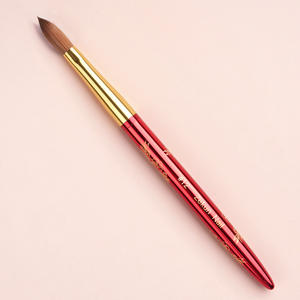 2025 yeni tasarım özelleştirilmiş akrilik tırnak fırçası 100% Kolinsky yılan kırmızı Metal kolu japon vizonu akrilik tırnak fırçası akrilik çivi için - Product Image 4