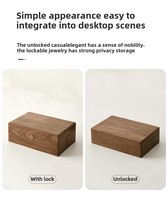 Boîte à bijoux rétro en bois massif noyer Rangement de bureau créatif