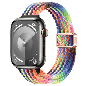 <span class=keywords><strong>Bracelet</strong></span> en nylon ultra mince pour bracelets de montres intelligentes <span class=keywords><strong>Apple</strong></span> <span class=keywords><strong>Watch</strong></span> Series avec <span class=keywords><strong>bracelet</strong></span> <span class=keywords><strong>tressé</strong></span> à boucle magnétique 44mm 40mm 45mm 49mm - Product Image 2