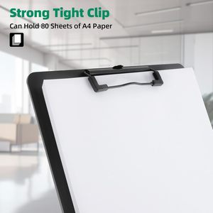 Máy tính bảng nhựa A4 với móc có thể thu vào và clip cấu hình thấp, 6 viên/Bộ máy tính bảng màu đen, thích hợp cho các trường học văn phòng. - Product Image 6