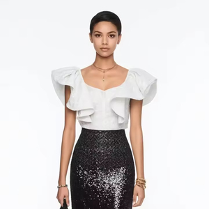High-quality Women's Sequined A-line Mid-length Skirt Retro High-waist Lining Women's Skirt - Product Image 1
