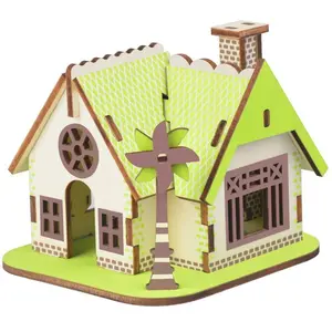 탑 판매 나무 재료 DIY 인형 집 장난감 3D 퍼즐