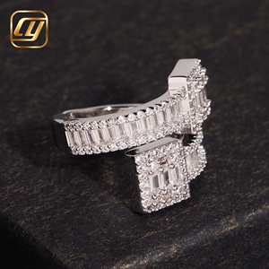 Luxury Women's White Gold <b>Emerald</b> Cut Diamond <b>Ring</b> Rhodium Plated GIA Certified Wedding Band Full Eternity Pave Setting - Product Image 5
