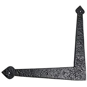 Coshik Exports Soporte en L de Acero al Carbono Duradero 362mm x 360mm con Recubrimiento de Polvo Negro, Correa para Puerta Estilo Industrial con Tornillos - Product Image 2