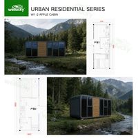 Casa Prefabricada Modular de Acero Wellucky en Forma de Cápsula de Manzana de 20 a 40 pies para Hotel, Resort, Camping, Venta al por Mayor