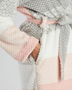 Factory Waffle Fleece Hooded <strong>Dressing</strong> <strong>Gown</strong> <strong>Ladies</strong> Soft <strong>Warm</strong> Winter Wrap Robe Nightwear Custom Polyester Bathrobes Women Luxury - Product Image 6