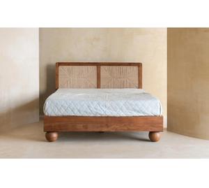 Lit pliant en bois massif sculpté à la main, réglable, avec cadre robuste, design moderne, durable pour une utilisation en chambre à coucher - Product Image 1