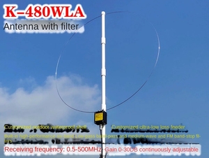 K-480WLA trung bình/sóng ngắn/FM/airband/UHF /VHF băng tần đầy đủ ăng-ten SDR vòng lặp nhỏ ăng ten sóng ngắn + Bộ lọc - Product Image 2