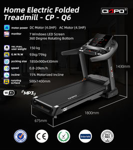 <span class=keywords><strong>Caminadora</strong></span> Eléctrica <span class=keywords><strong>con</strong></span> Motor de Corriente Continua/Alterna y Logotipo Personalizado, <span class=keywords><strong>Caminadora</strong></span> Eléctrica Plegable <span class=keywords><strong>con</strong></span> Inclinación del 15% para Uso Comercial Intenso - Product Image 2