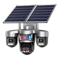 Caméra de sécurité sans fil solaire 8MP à 4 objectifs et 3 PTZ avec surveillance AOV pour la surveillance extérieure