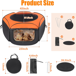 Grande <span class=keywords><strong>Cage</strong></span> <span class=keywords><strong>Pop</strong></span>-<span class=keywords><strong>Up</strong></span> pour Poulet pour Bébé Conception à Double Porte Structure Portable Pliable Idéal pour l'Élevage de Poussins Intérieur Extérieur - Product Image 2