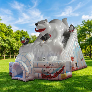 WINSUN - Tobogán Inflable Educativo para Niños, Tobogán de PVC con Temática de Oso Polar para Parques de Trampolín y Parques Deportivos - Product Image 1