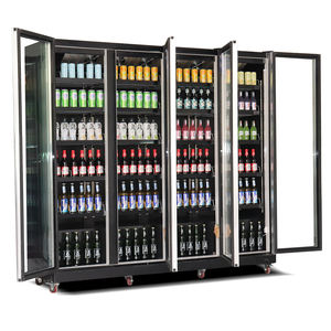 Réfrigérateur commercial vertical à 4 portes <span class=keywords><strong>grande</strong></span> capacité pour supermarché, vitrine à boissons avec porte à rebond automatique en verre trempé - Product Image 5