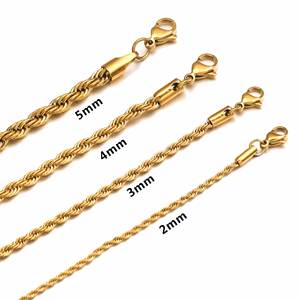 3Mm Twist Chain Gold Silver Stainless Steel <b>Bracelet</b> Twisted <b>Rope</b> Chain Jewelry 14K Necklaces - Product Image 1