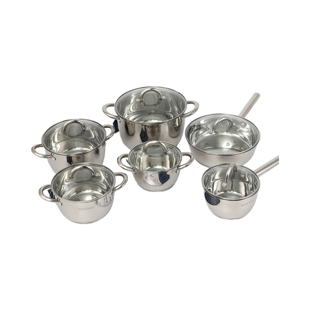 Queen Royal 12-Piece Stainless Steel Cookware Set - Induction