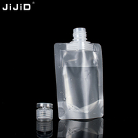 JIJID 30ml/50ml/100ml Sachets à bec verseur transparents mats avec bouchon à clapet pour cosmétiques liquides, pochettes à bec verseur verticales pour le voyage
