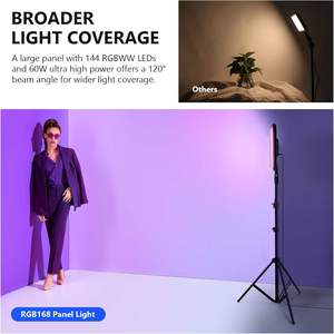Panneau lumineux vidéo <span class=keywords><strong>LED</strong></span> RGB <span class=keywords><strong>NEEWER</strong></span> RGB168 de 18,3 pouces, prend en charge le contrôle par application et est livré avec un ensemble de deux trépieds - Product Image 4