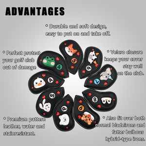 Personalizado impermeable bordado Animal Logo Golf Iron Head Cover Golf Iron Headcover Set - Product Image 3