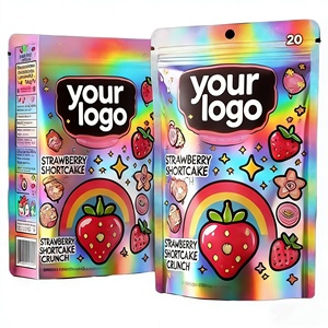 ถุงพลาสติกแบบมีซิปล็อคพิมพ์ลายโฮโลแกรมสีรุ้งสำหรับบรรจุขนม ของว่าง และอาหารสัตว์เลี้ยง - Product Image 2