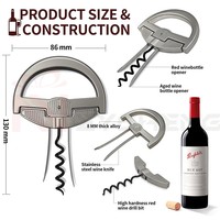 Tire-bouchon de luxe en alliage de zinc avec logo personnalisé, dispositif en deux parties pour retirer les bouchons de vin anciens et fragiles, ensemble cadeau complet et intact
