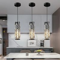 Lámpara Colgante de Cristal Recargable con Control Remoto de 7 Colores, Funciona con Batería, para Isla de Cocina, Mesa de Noche, Dormitorio