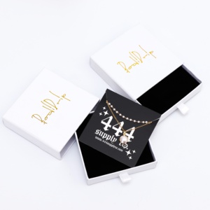 Emballage de cartes à bijoux noires pour bagues, bracelets, colliers, présentoir à bijoux avec impression de logo personnalisée - Product Image 5