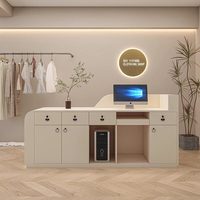 Comptoir multifonctionnel pour salon de beauté, magasin de vêtements, hôtel, salle de sport, réception, design minimaliste moderne en bois, luxe léger, haut de gamme