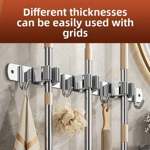 <span class=keywords><strong>Support</strong></span> mural moderne <span class=keywords><strong>pour</strong></span> balai, en acier inoxydable poli, antidérapant, à fixation adhésive puissante sans perçage, à un seul niveau, <span class=keywords><strong>pour</strong></span> salle de bain - Product Image 5