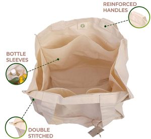 Nueva Bolsa de Compras de Algodón 100% Orgánico, Ecológica, Plegable, de Lona, para Compras, para Regalos, con Estampado Personalizado al por Mayor - Product Image 4
