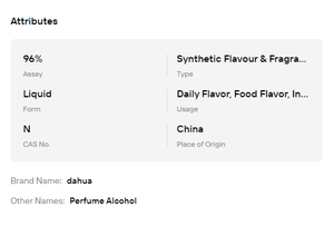 Alcohol de Perfumería de Grado Cosmético 96% a Granel 1L 25L 200L para Formulación de Bases de Fragancias y Sabores - Product Image 6