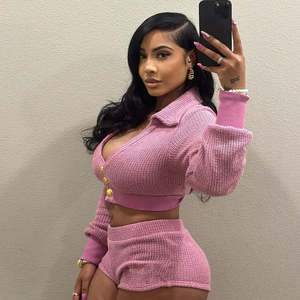 Completi in maglia da donna su misura <span class=keywords><strong>2</strong></span> pezzi con maglione elasticizzato a maniche lunghe stile Casual per l'inverno - Product Image 6