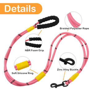 高品質卸売快適な引っ張らない犬用首輪とリードセット、ウェビングソフトライニング、小型犬ペット用リード - Product Image 2