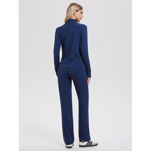 Conjunto Deportivo de Dos Piezas para Mujer, Chaqueta Ajustada con Doble Cremallera, Pantalones de Pierna Recta, Secado Rápido, para Golf, Spandex y Poliéster - Product Image 4
