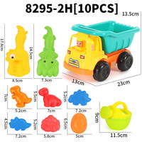 Jouets de plage multifonctionnels en plastique durable, 10 pièces, style estival pour enfants, outils de creusement de sable d'extérieur avec moule