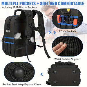 Customized Steel Tubular Handle Heavy Duty Car <b>Wash</b> Detailing Open Top Tote Electrician Tool <b>Bag</b> - Product Image 4