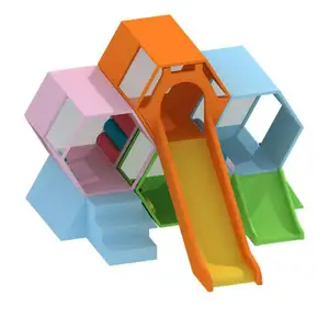 ในร่ม Soft Honeycomb สไลด์ในร่มสไลด์สนามเด็กเล่น Soft Play บันไดและสไลด์