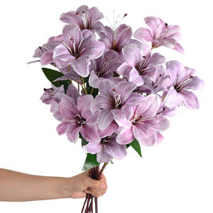 Fleur artificielle en soie violette, arrangement romantique de haut niveau pour mariage, décoration de la maison, décoration de plafond - Product Image 5