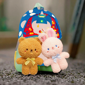 Keychain đồ chơi sang trọng tùy chỉnh 16cm mềm teddy bear thỏ Unicorn vịt con chó lợn schoolbag đáng yêu unisex 2-4 năm - Product Image 1
