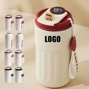Custom logo Travel Office Coffee Vacuum Cup Custom logo <b>Smart</b> Temperature Display Stainless Steel <b>Smart</b> Insulated Coffee Tumbler - Product Image 1
