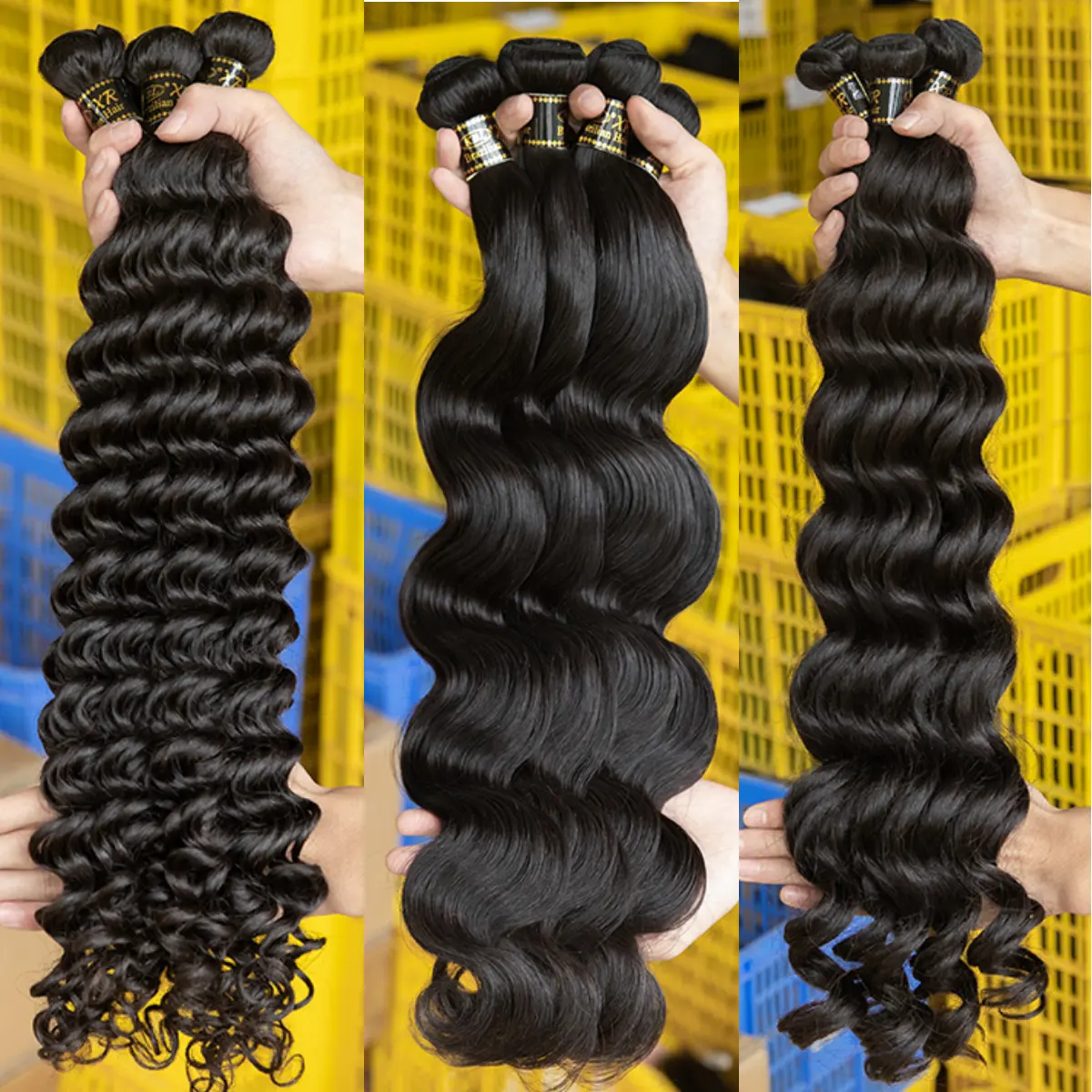 Kbl Grade 12A Diepe Golf Braziliaanse Haar, Dropshipping Donor 12A Water Wave Hair Extensions, grade 12A Virgin Human Hair Water Wave