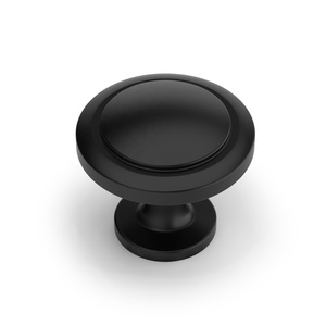 Núm ngăn kéo màu đen mờ Núm tủ kim loại nguyên khối hình tròn cho phần cứng tủ bếp - Product Image 1