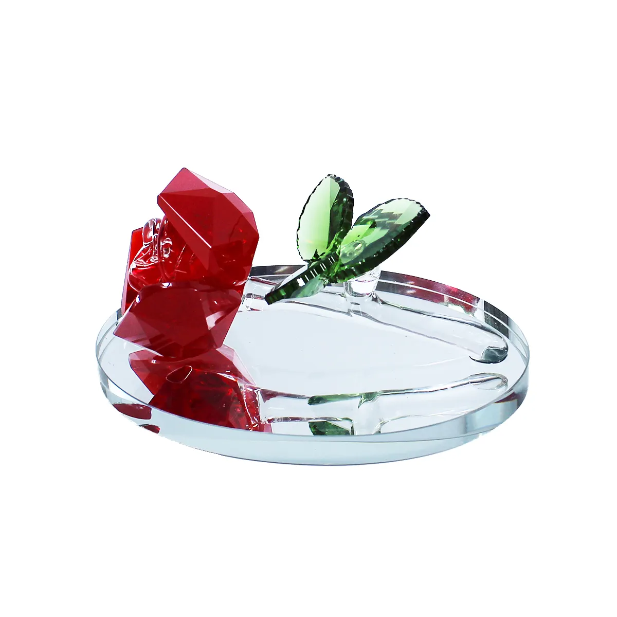 Figurine Rose en cristal Fleurs en cristal Cadeaux fantaisie Anniversaire de Thanksgiving Noël Saint Valentin Cadeaux artisanaux pour fête des mères