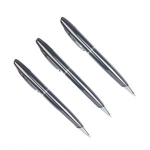 Stylo bille publicitaire personnalisé de haute qualité avec logo, pointe de 1,0 mm, en métal gris, design élégant et moderne pour les entreprises - Product Image 3