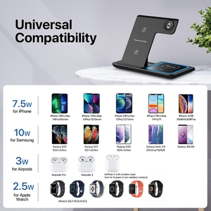 แท่นชาร์จไร้สายแบบพกพา X319-1 3-in-1 สำหรับโทรศัพท์มือถือ หูฟัง นาฬิกาอัจฉริยะ ดีไซน์พับได้แม่เหล็ก กำลังไฟ 10W/15W - Product Image 4