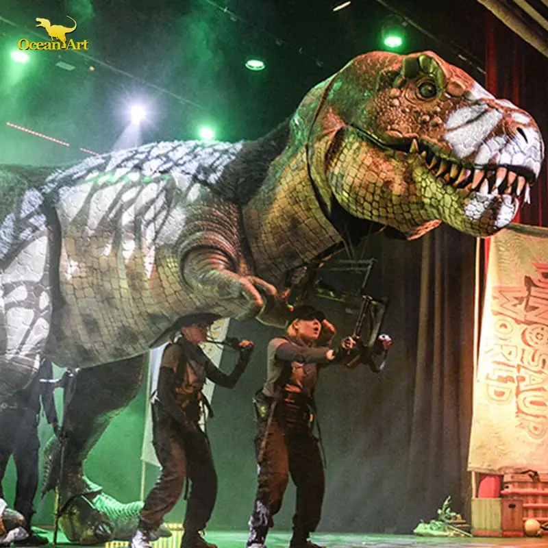 Dinosaurus berjalan interaktif Drama panggung ukuran hidup animatronik untuk pertunjukan