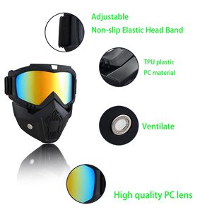 Masque intégral tactique de squelette d'Halloween coupe-vent pour moto, cosplay, protection UV400 pour le cyclisme, la plage et les sports de plein air - Product Image 2